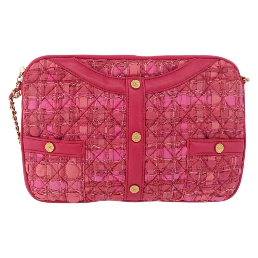 Chanel Tweed Girl Chain Shoulder Bag Pink